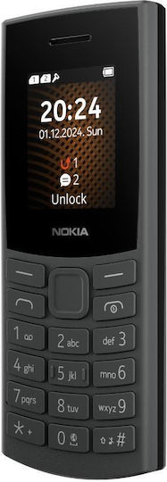 Nokia 105 4G Dual SIM Κινητό με Κουμπιά (Αγγλικό Μενού) Μαύρο