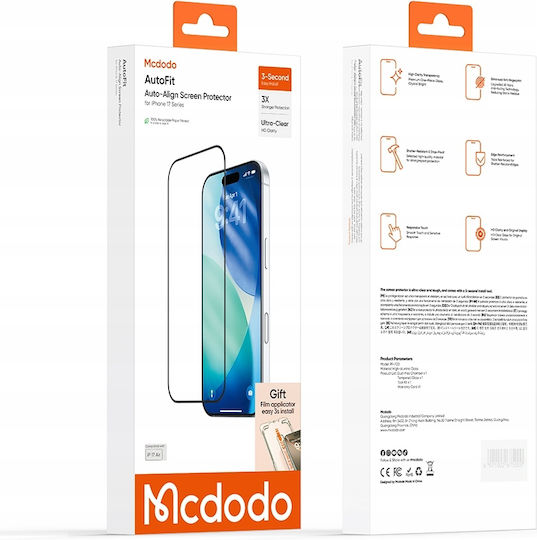 Mcdodo Auto-fit Gehärtetes Glas Starke Displayschutzfolie Apple iPhone 17 Air