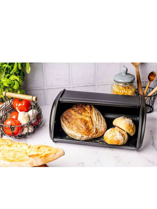 KING Hoff Brotkasten mit Deckel Inox Grau