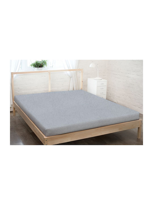 KZ Cearceaf de Pat Single cu Elastic 90x200 cm Gri