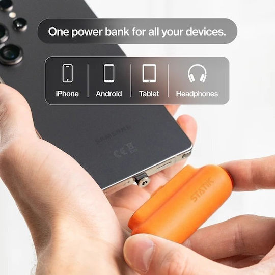 Statik Snap-N-Charge Power Bank 3200mAh 10W Πορτοκαλί