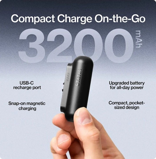 Statik Snap-N-Charge Power Bank 3200mAh 10W Black