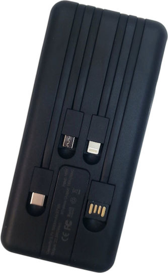 Naxius NXPBNW-CX102 Power Bank 10000mAh 22.5W με 2 Θύρες USB-A Quick Charge 3.0 Μαύρο