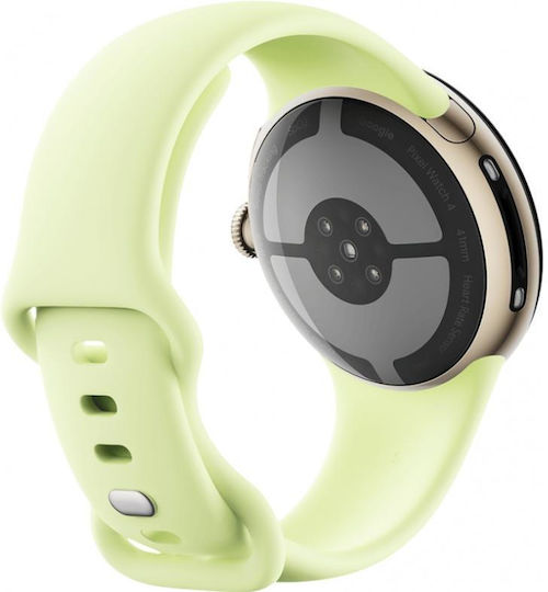 Google Pixel Watch 4 Aluminium 41mm with Heart Rate Monitor (Champagne Gold Aluminium Case/Lemongrass Active Band)