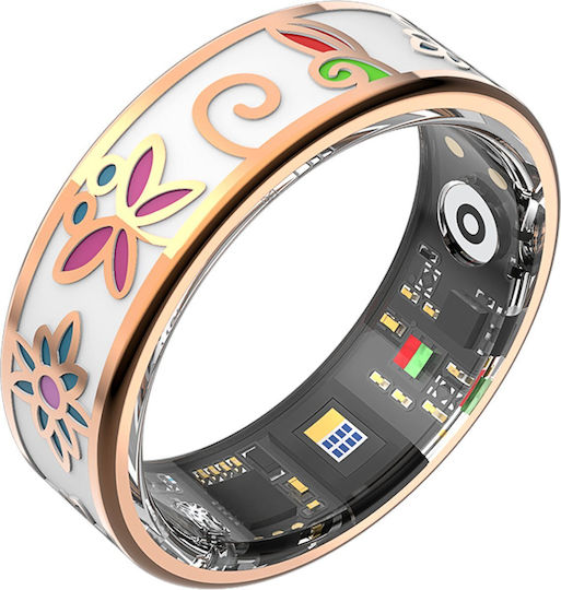 Forever Botanical Smart Ring 19.8mm με Παλμογράφο Ροζ Χρυσό