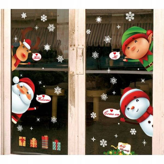 Ecarla Christmas Colorful Window Stickers 1 Sheet 20x30cm Nkd17
