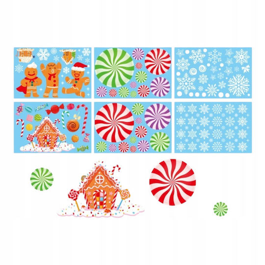 Ecarla Weihnachtsaufkleber Bunte Fensteraufkleber 6 Stücke 20x30cm Nkd14