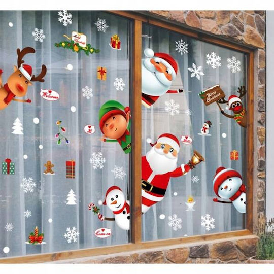 Ecarla Weihnachtsaufkleber Bunte Fensteraufkleber 6 Stücke 25x35cm Nkd11