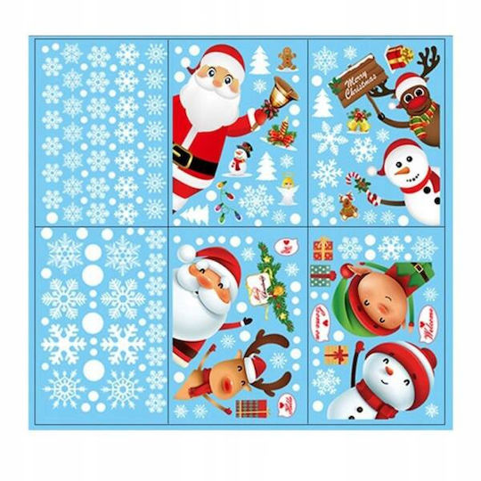 Ecarla Weihnachtsaufkleber Bunte Fensteraufkleber 6 Stücke 25x35cm Nkd11