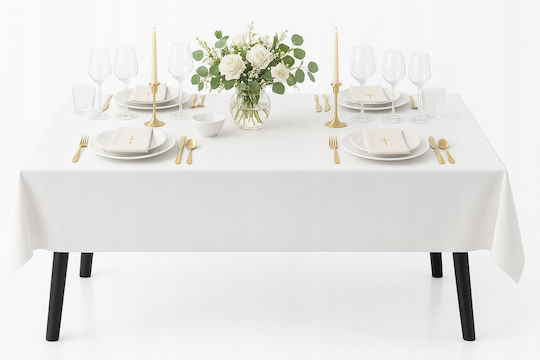 Now Art Stain Resistant Tablecloth White 140x320cm