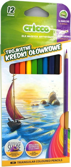 Cricco Triangular Crayons 12 Colors Mix Cr322k12