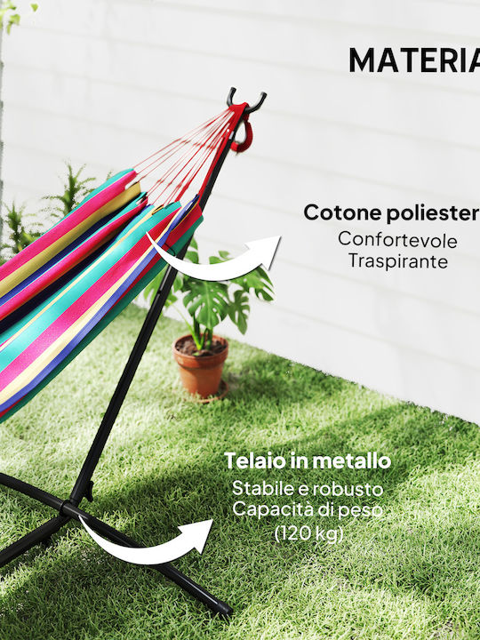 Outsunny Αιώρα Υφασμάτινη με Βάση Κόκκινη 310x117x105εκ.