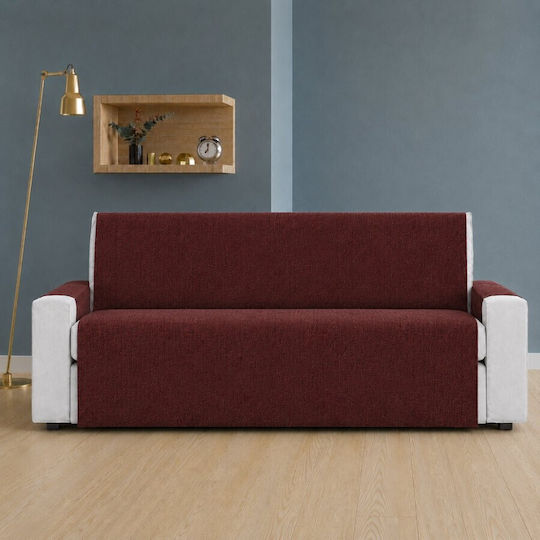 Pucioasa Elastische Abdeckung Für Dreisitziges Sofa Burgundisch
