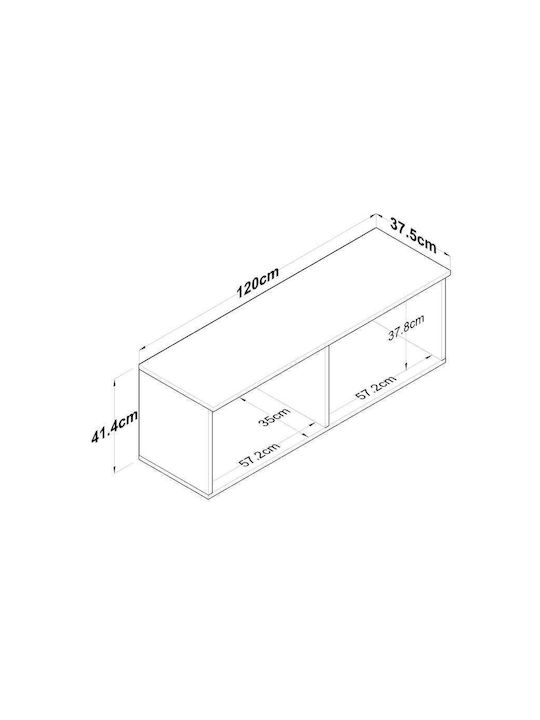 Ντουλάπι Τοίχου Πολύχρωμο 120x37.5x42εκ.