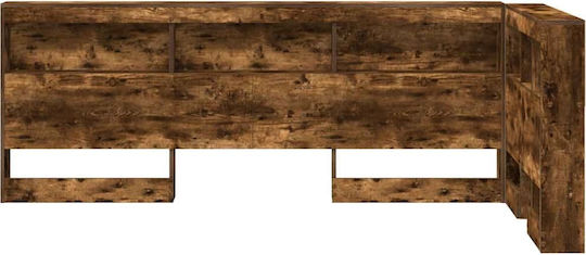 vidaXL Табла За Легло Дървена Кафява 217.5x76.5cm