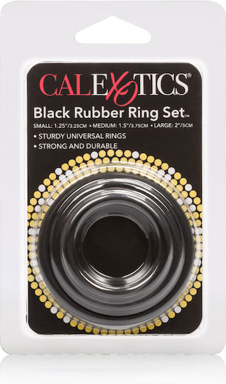 Calexotics Stretchy Rubber Penis Erection Enhancer Black 3τμχ
