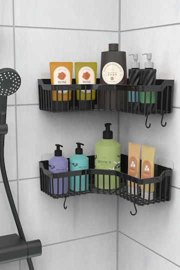 SteweHome SteweHome Ecke An Der Wand Montierte Badezimmerregale Kunststoff Schwarze