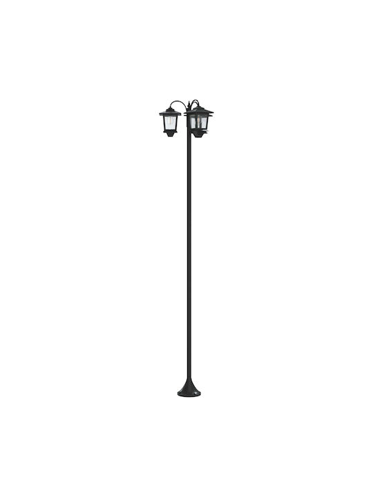 vidaXL Außenstehlampe Beitrag LED für Außenbereich mit Warmes Weiß Licht Schwarz
