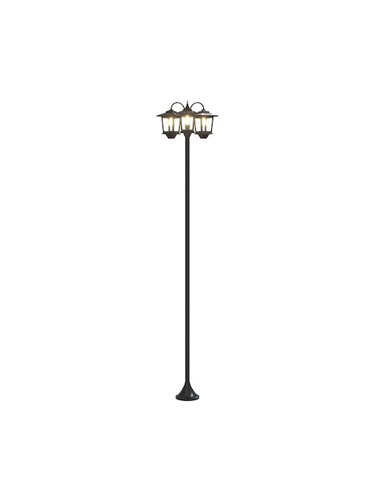 vidaXL Außenstehlampe Beitrag LED für Außenbereich mit Warmes Weiß Licht Schwarz