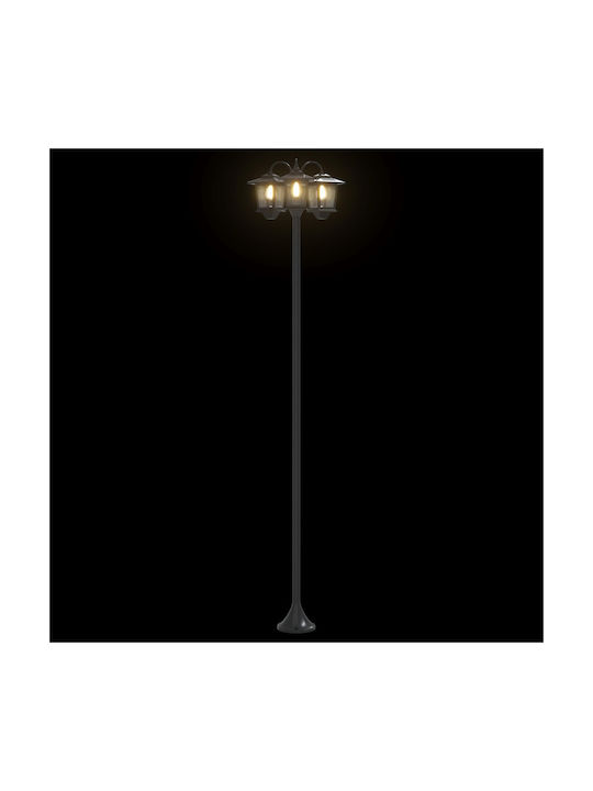 vidaXL Außenstehlampe Beitrag LED für Außenbereich mit Warmes Weiß Licht Schwarz