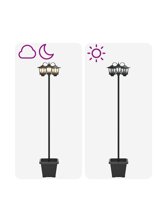 vidaXL LED Außenstehlampe für den Außenbereich mit Warmes Weiß Licht Schwarz