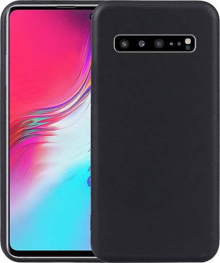 Umschlag Rückseite Silikon / Leder Schwarz (Galaxy S10 5G)