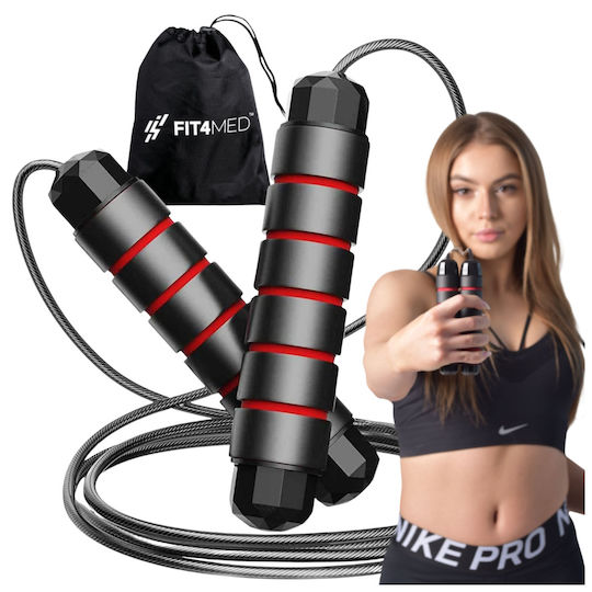 Fit4med Crossfit Stahl Springseil mit Kugellagern