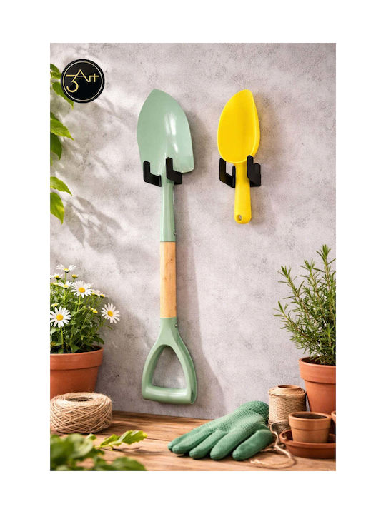 SteweHome Metal Wall Hanger 2 Hooks Black 6x6cm 3 Pieces