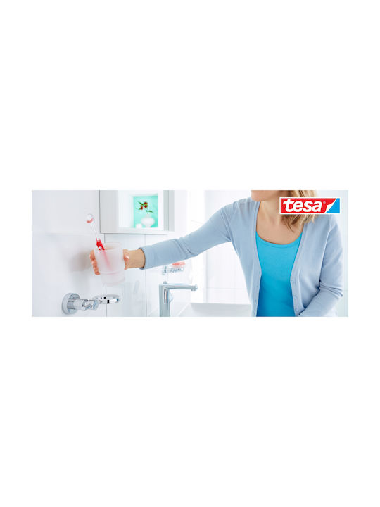 Tesa Επιτοίχια Ποτηροθήκη Γυάλινη Λευκή 4042448447951