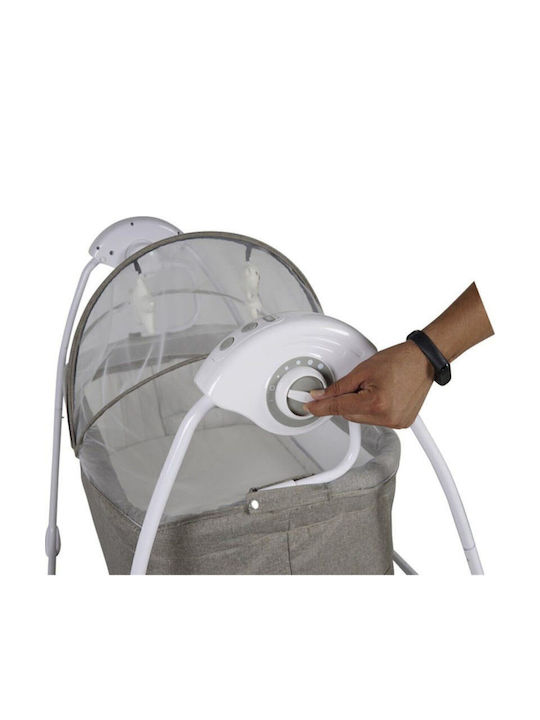 SteweHome Cradle with Mattress and Wheels Grey