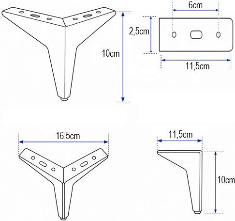 Finetto Metal Furniture Leg Suitable for Couch Gold