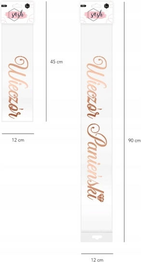 Bachelorette Sash White Rose Gold 160cm