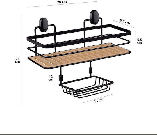 SteweHome SteweHome Wandmontiertes Badezimmerregal Metallisch Schwarz