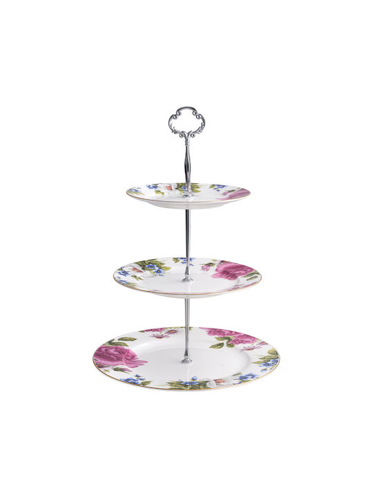 Beauty Home Φοντανιέρα Πορσελάνης Art 7719 με Καπάκι Ασημί