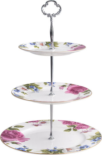 Beauty Home Φοντανιέρα Πορσελάνης Art 7719 με Καπάκι 27x27cm Ασημί