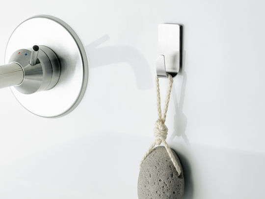 Tesa Double Wall-Mounted Bathroom Hook with Sticker 5.95x2.4cm Grey