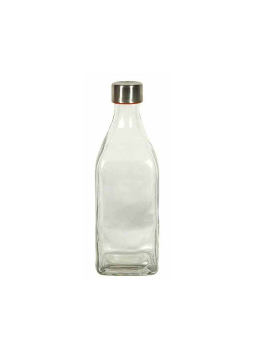 Homestyle Glass Water Bottle with Screw Cap Transparent 1000ml Homestyle Glass Water Bottle with Screw Cap Transparent 1000ml