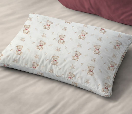 Dimcol Newborn Bear 716 Детски Калъф За Възглавница От 100% Памук 50x70см Бяло-Бежов