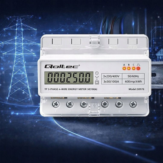 Qoltec Elektrische Messgeräte Digital Schiene Dreiphasig UMQTCU000250