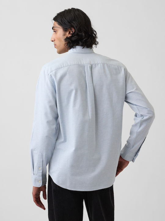 Long-sleeved Cotton Shirt Light Blue