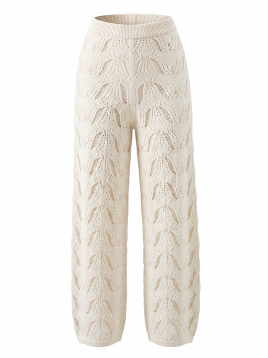 Damen Stoffhose Mit Durchbrochener Struktur