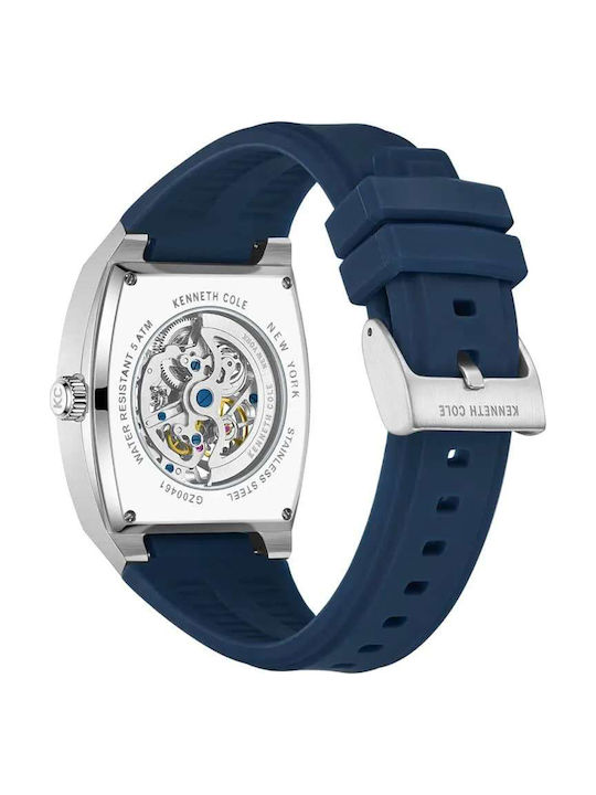 Kenneth Cole Men's Watch 40mm Automatic With Blue Rubber Strap