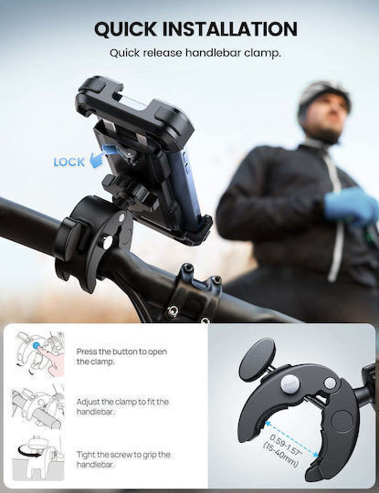 Lamicall Bp07 Mobile Phone Holder Handlebar Motorcycle Bicycle Quick Release
