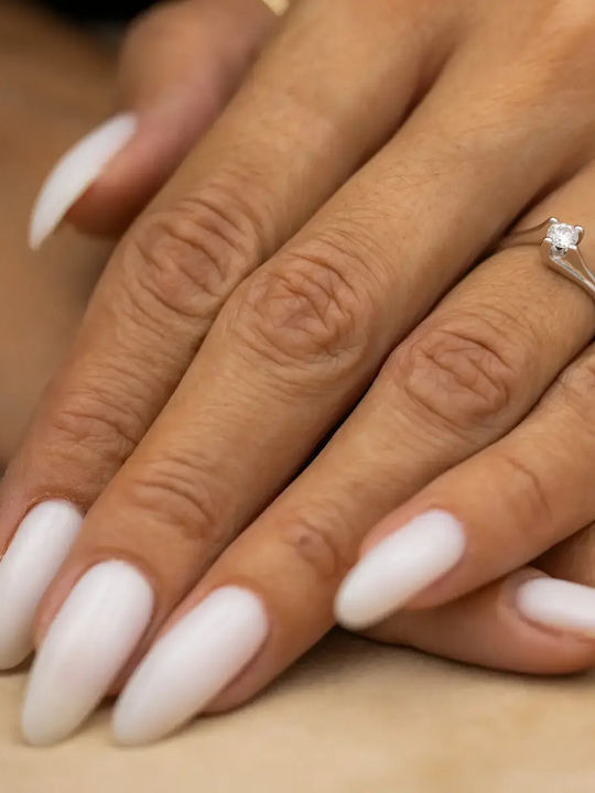 Einzelner Steine Ring aus Weißgold 18K mit Diamant
