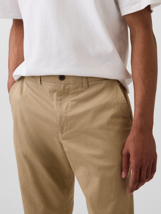 Trousers Chino Elastic in Slim Fit Beige