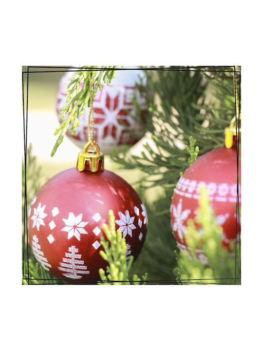 Weihnachtsbaumschmuck Kunststoff Weiße Rote Unzerbrechliche Feiertage 24x
