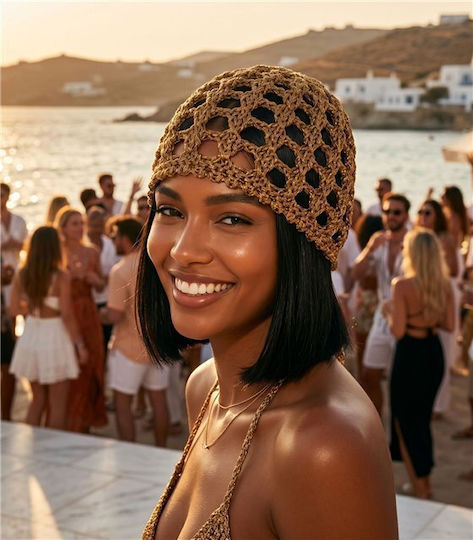 Unisex Beanie Strickmütze Braun