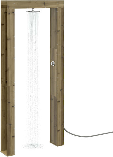 vidaXL Ντουζιέρα Πισίνας 99x23x226εκ. Καφέ