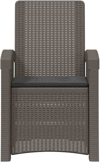 vidaXL Outdoor Chair Rattan Grey 2 Pieces 56x63x92cm