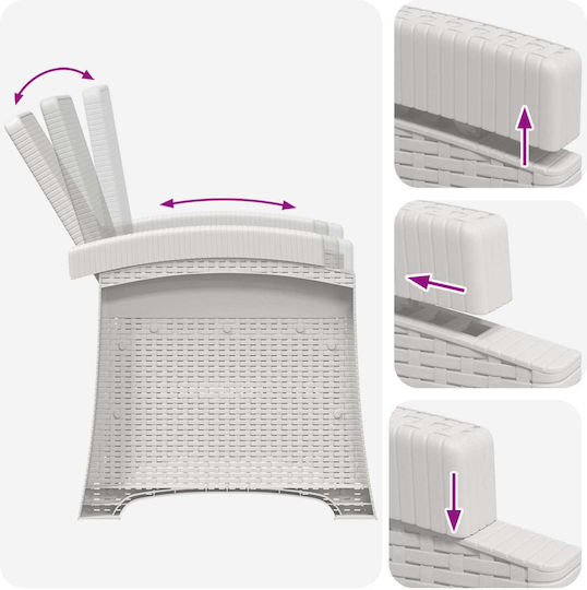 Πολυθρόνα Εξωτερικού Χώρου Rattan Ρατάν 2τμχ 56x63x92εκ.